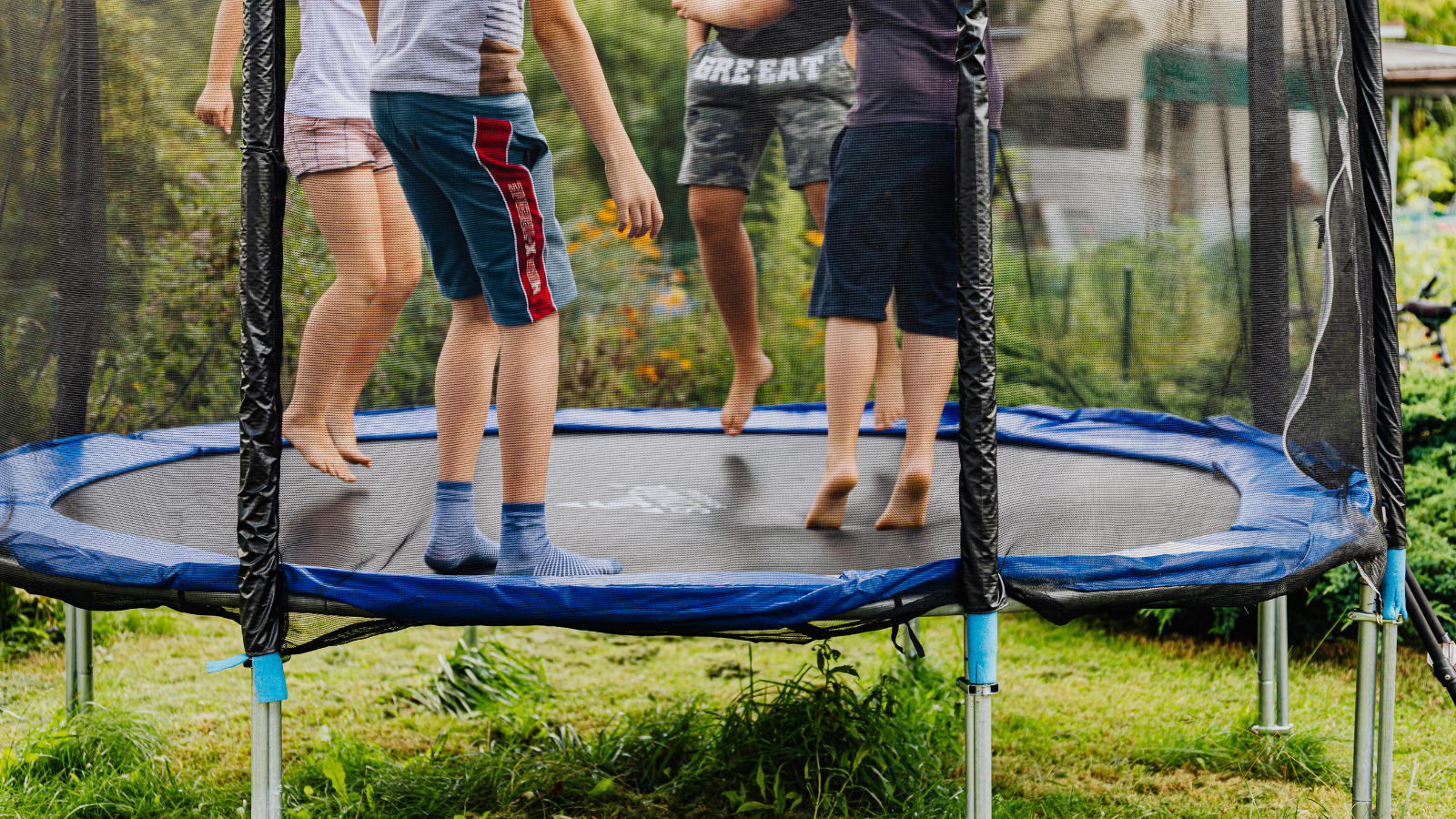 Kids on a trampoline