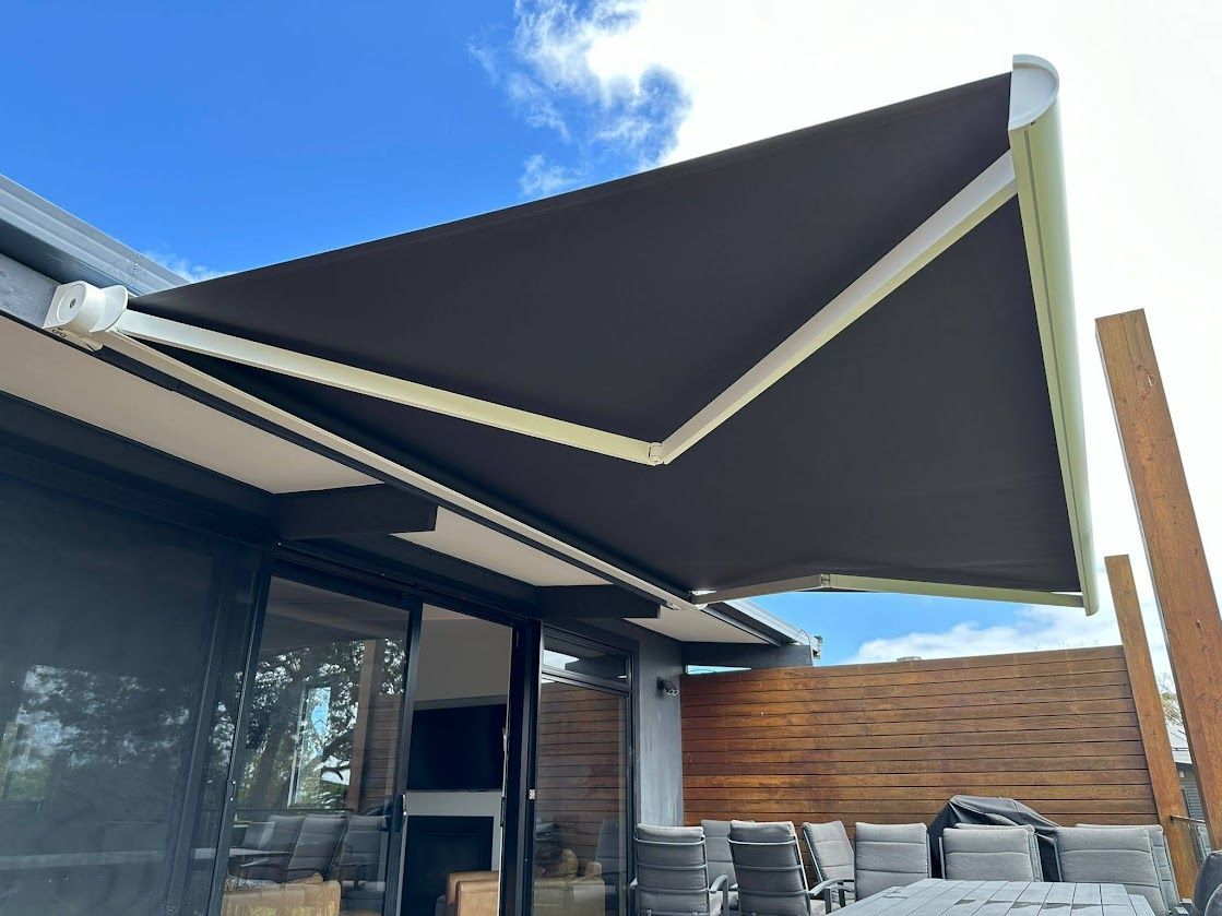 Awning Blinds  on a Deck Overlooking the Ocean— Night & Day Blinds and Awnings in Pakenham, VIC