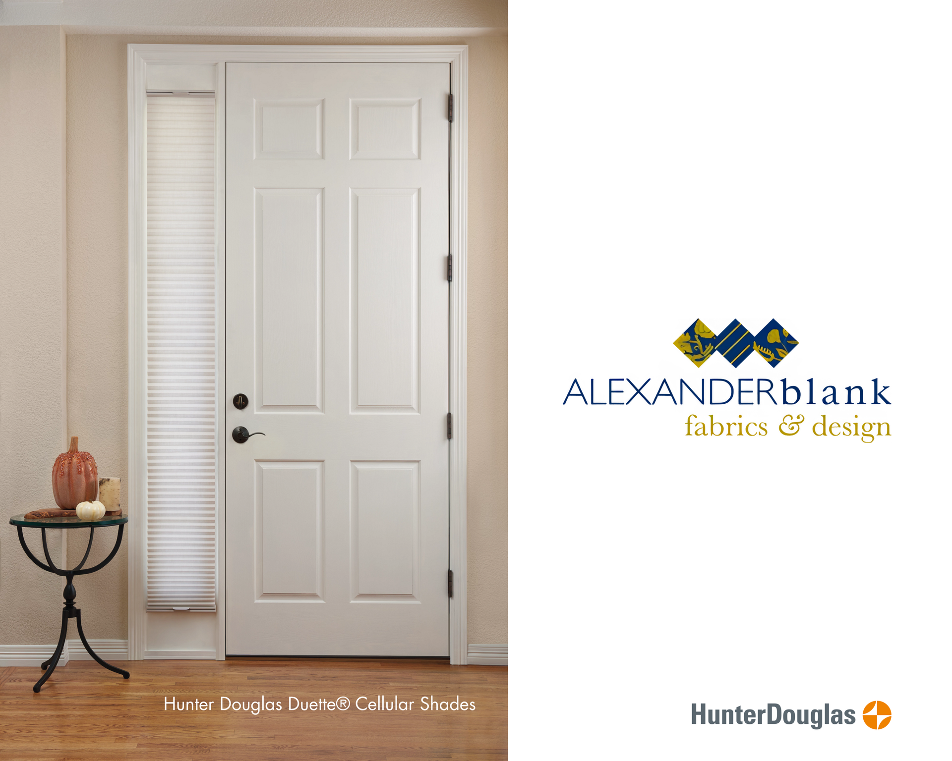 Hunter Douglas Duette® Cellular Shades on sidelights in an entryway near Lutherville, MD.