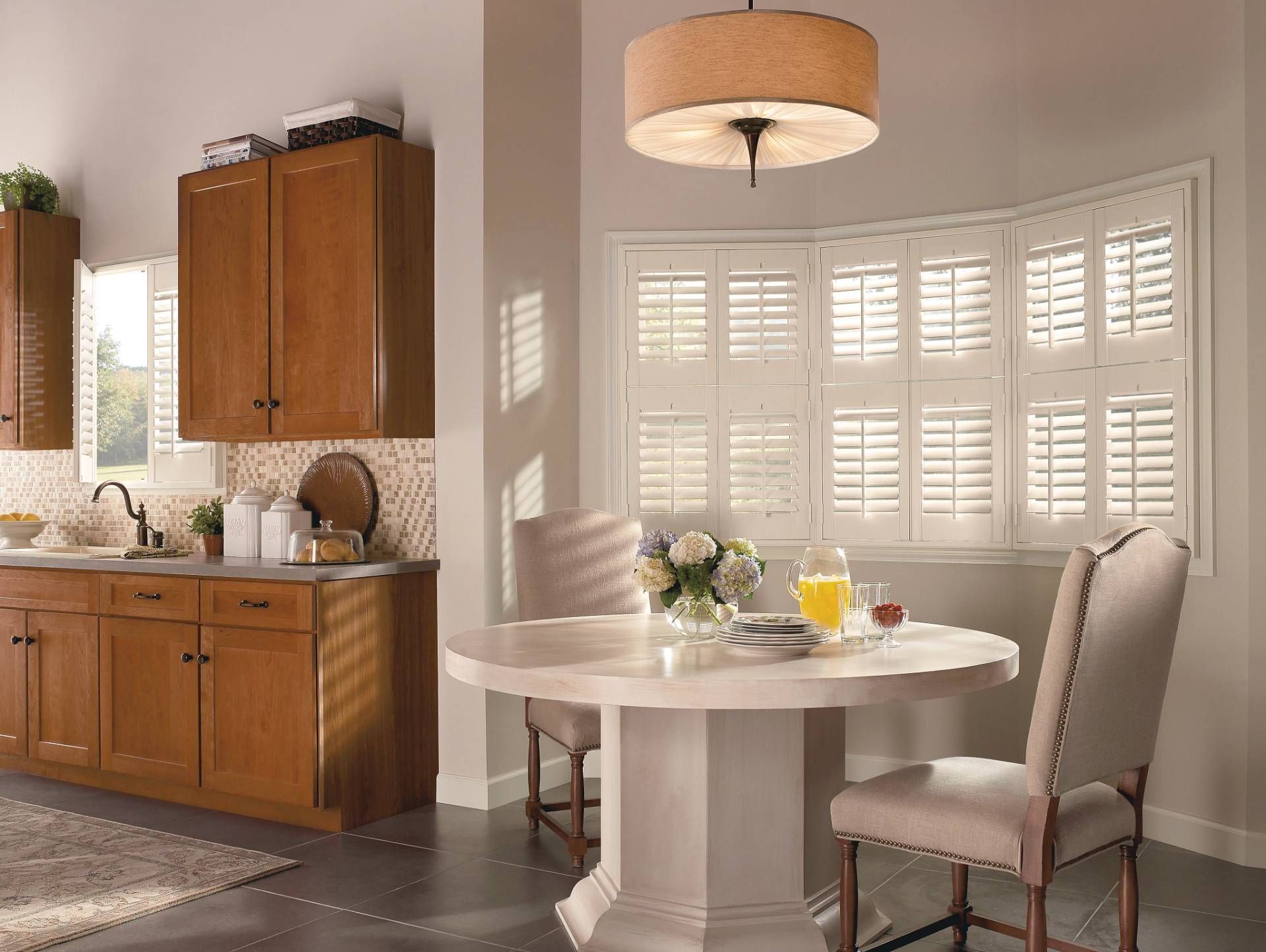 Hunter Douglas NewStyle® Composite Shutters in a kitchen near Lutherville, Maryland (MD)