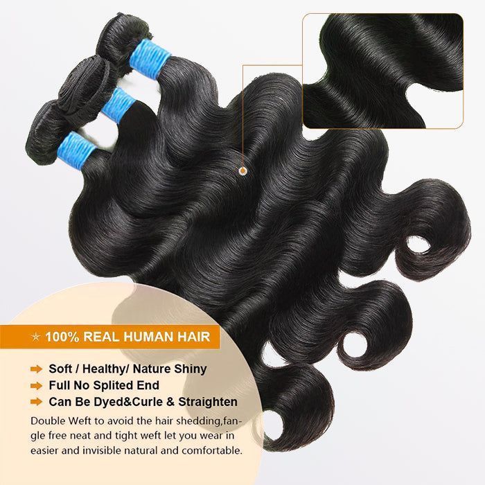A bunch of hair bundles that are 100 % real human hair