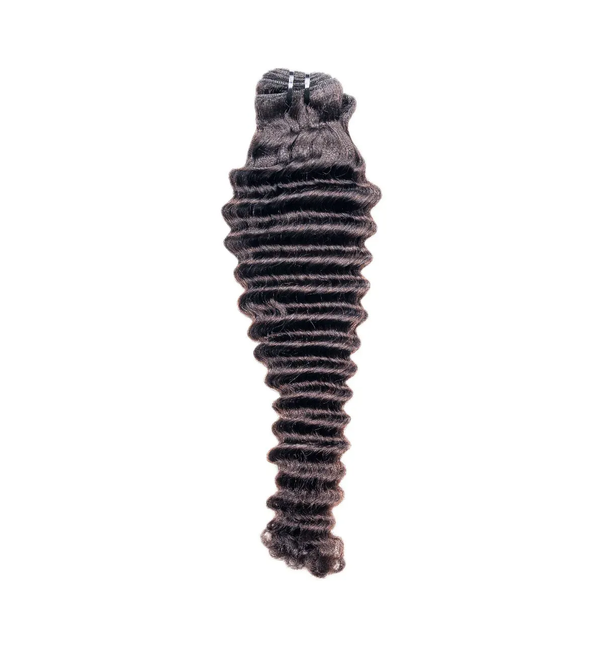 A close up of a black object on a white background