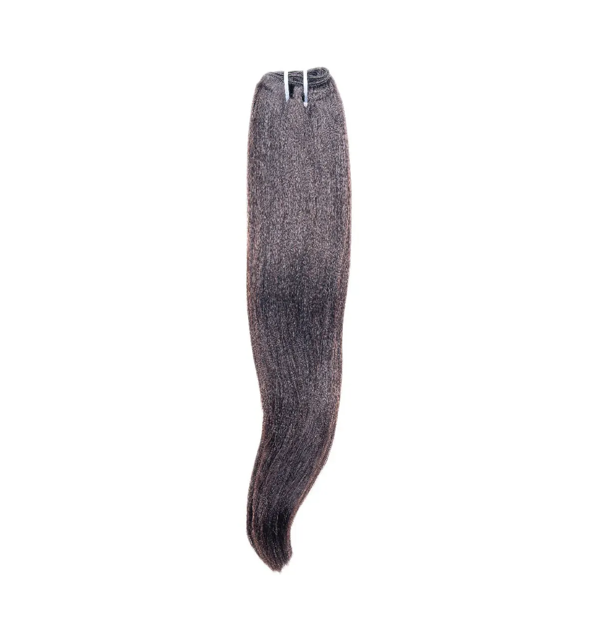 A close up of a piece of hair on a white background.