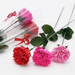 康乃馨香皂花 婚禮小物 畢業禮物 母親節 情人節 1組10支 (紅色/粉色/玫紅) 隨機出貨