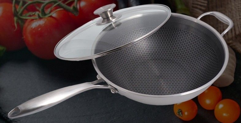 台灣製 CLARE典鑽316不鏽鋼陶晶不沾炒鍋33cm單柄-附蓋(炒鍋)