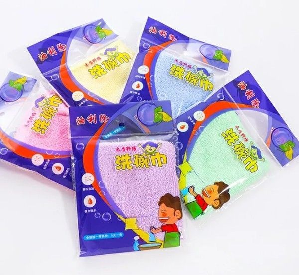 油利除 洗碗巾 加厚木纖維洗碗布 單入包裝1組10包(顏色隨機)