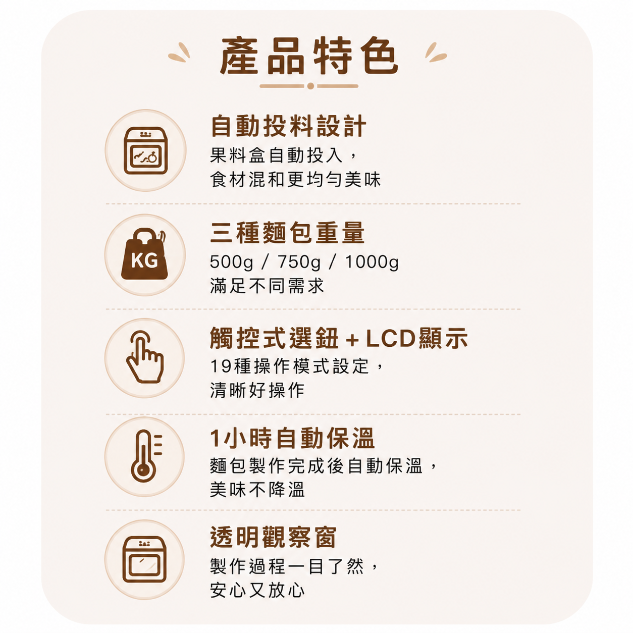小太陽自動投料製麵包機 TB-8021｜19種模式・自動投料・LCD觸控・透明觀察窗