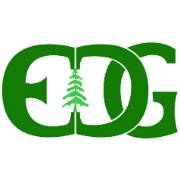 Green logo with letters EDG, tree silhouette.