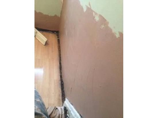 wall plastered after a damp course