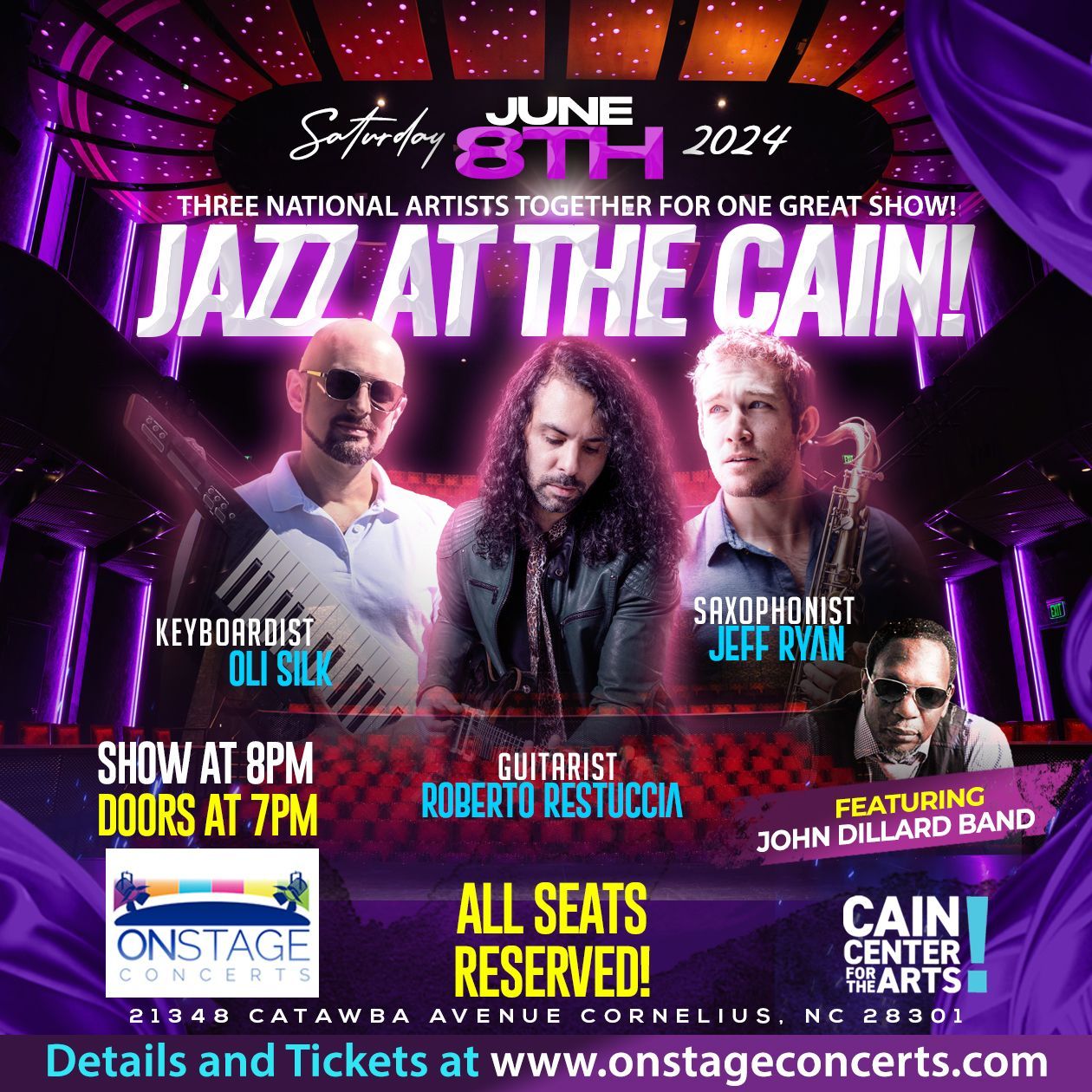 Jazz at the Cain! Oli Silk, Jeff Ryan, Roberto Restuccia!