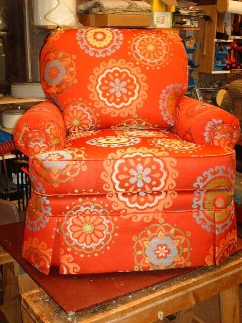 Round Floral Chair — Upholstery in Danvers, MA