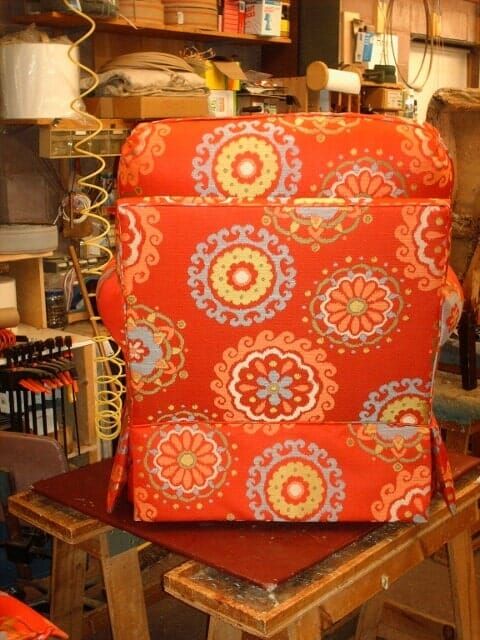 Round Floral Designed Chair — Upholstery in Danvers, MA