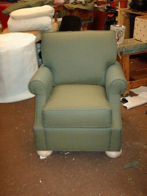 Upholstered Green Chair — Upholstery in Danvers, MA