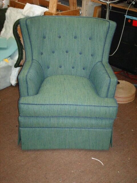 Upholstered Blue Chair — Upholstery in Danvers, MA
