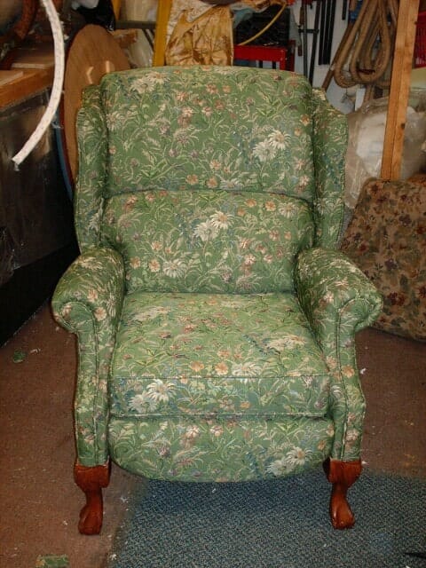 Floral Green Chair — Upholstery in Danvers, MA