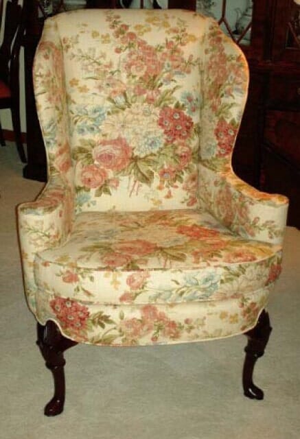 Antique Floral Chair — Upholstery in Danvers, MA