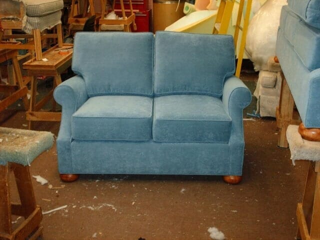 Blue cloth upholstered hair — Upholstery in Danvers, MA