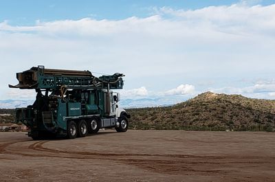 Well Drill Vehicle Parked Onsite — Mesa, AZ — Arizona Preston Drilling LLC
