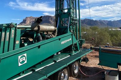 Well Drilling Vehicle Pumping Water — Mesa, AZ — Arizona Preston Drilling LLC