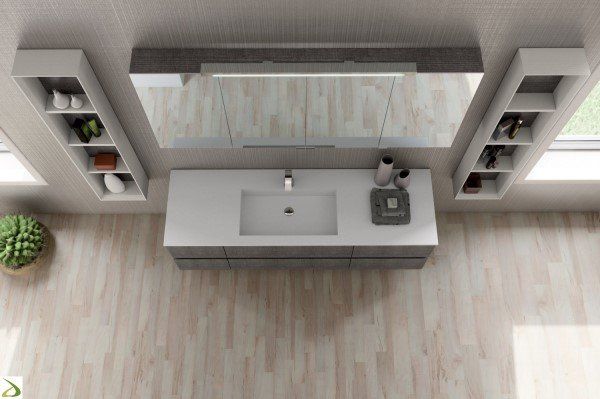 bagno moderno con ante a specchio