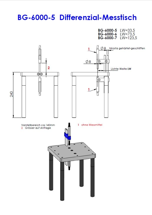 BG-6000-5 Differenzial-Messtisch