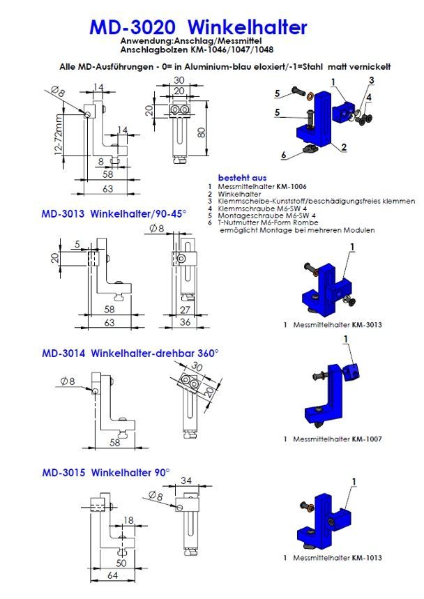 MD-3020 Winkelhalter