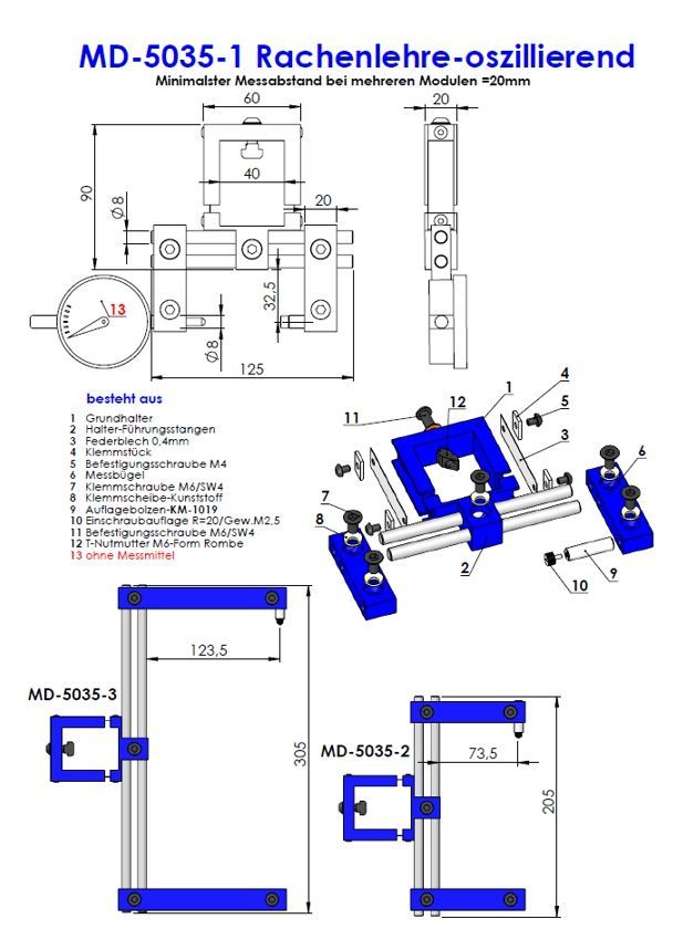 MD-5035 1 Rachenlehre oszillierend