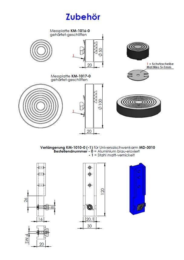 Zubehör Messplatte KM-1016-0