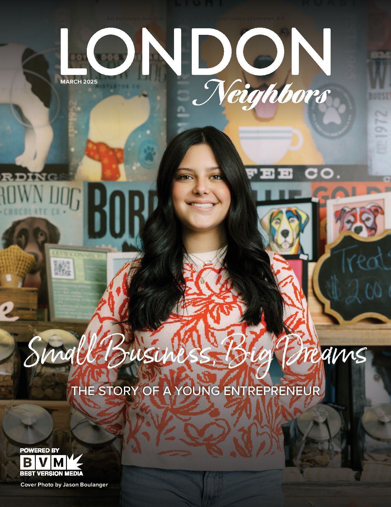 Magazine cover: young woman smiles, title 