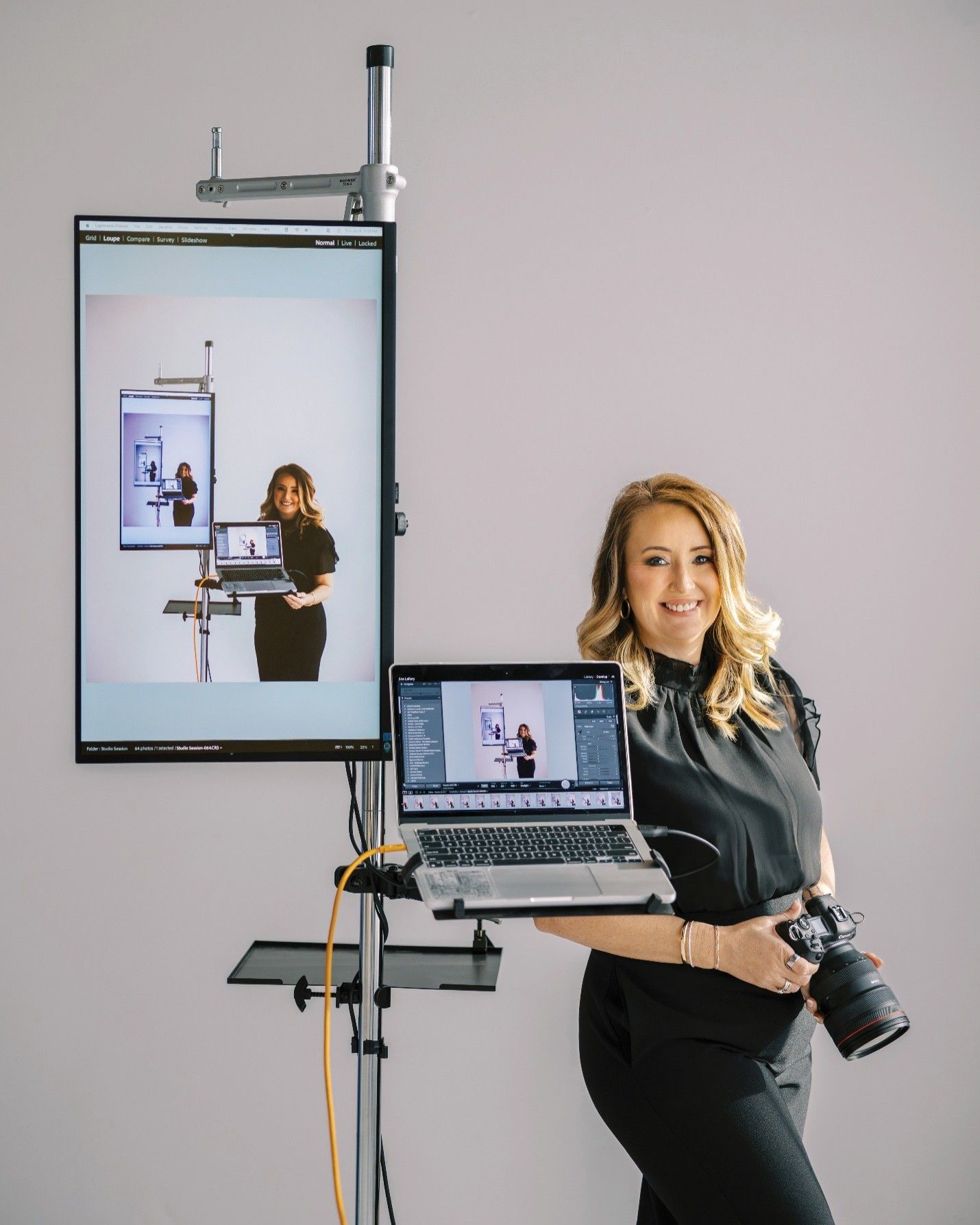 Woman , Holding a camera, Photography, Photographer studio