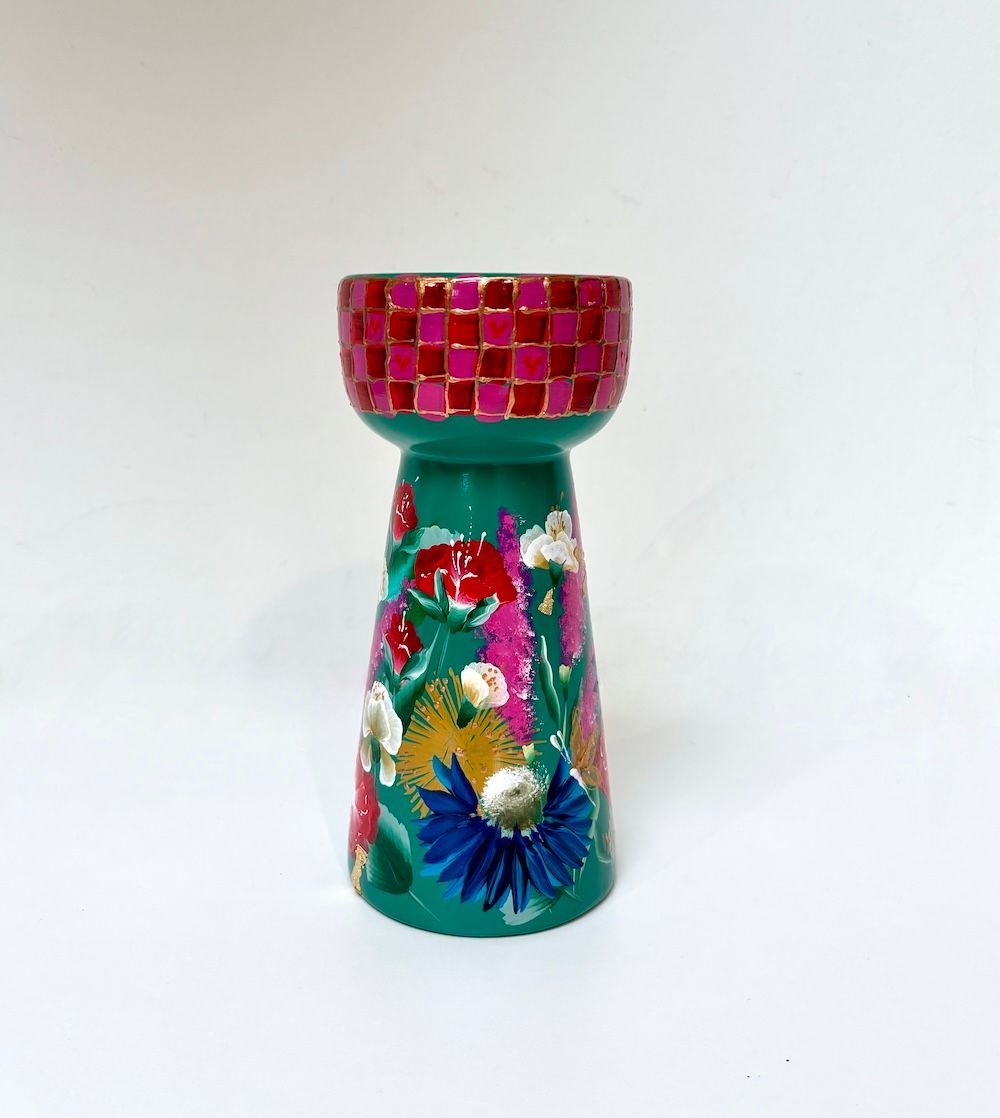 Kandelaar Petrol Pink