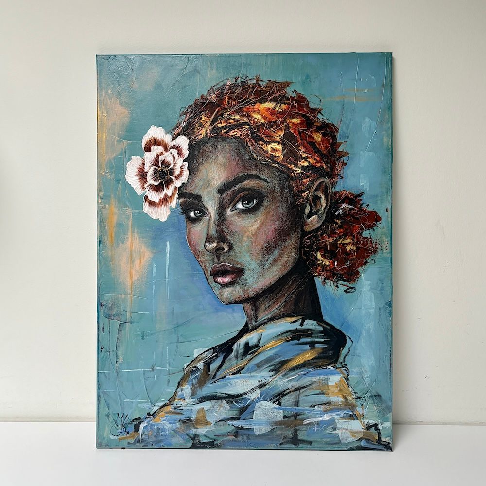 Quiet Strength mixed media doek