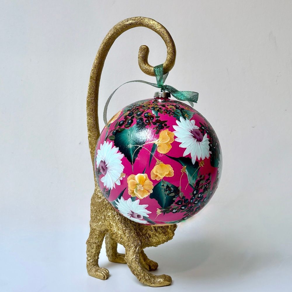 XL kerstbal Goldpink