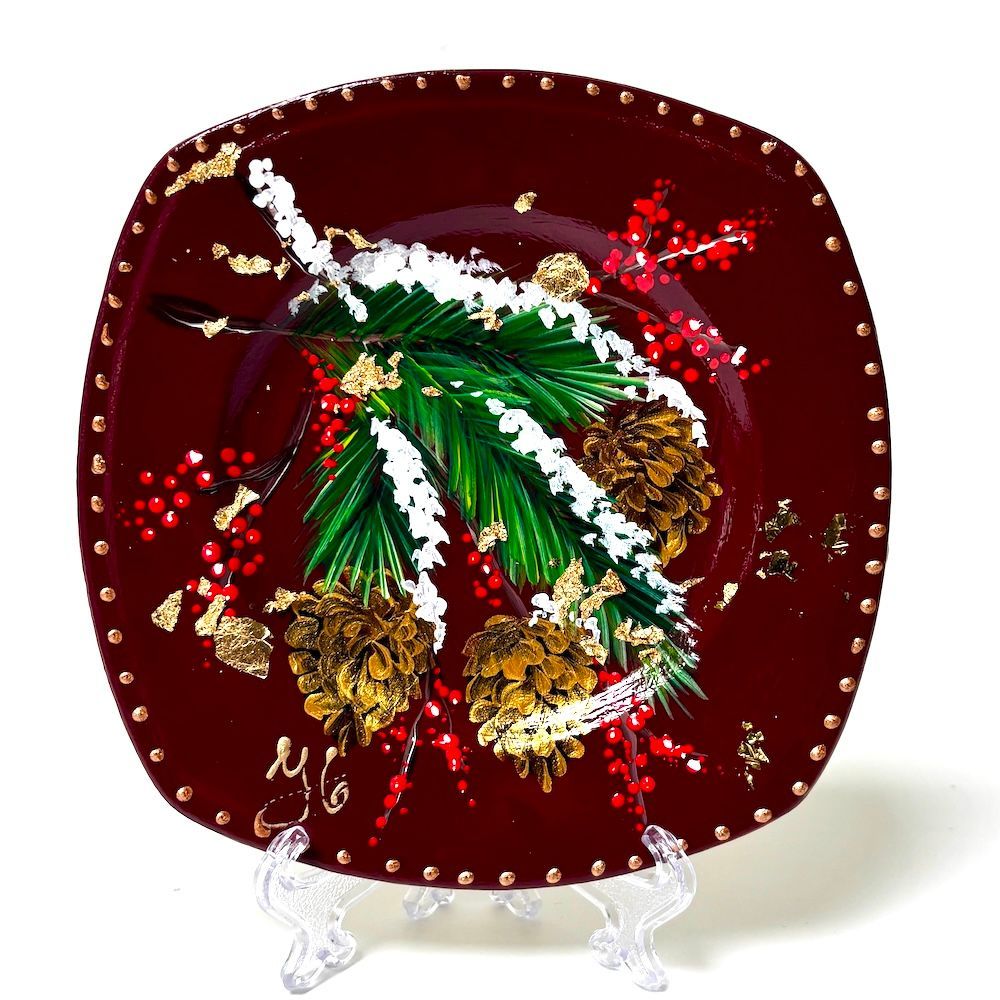 Pinecone christmas bordje