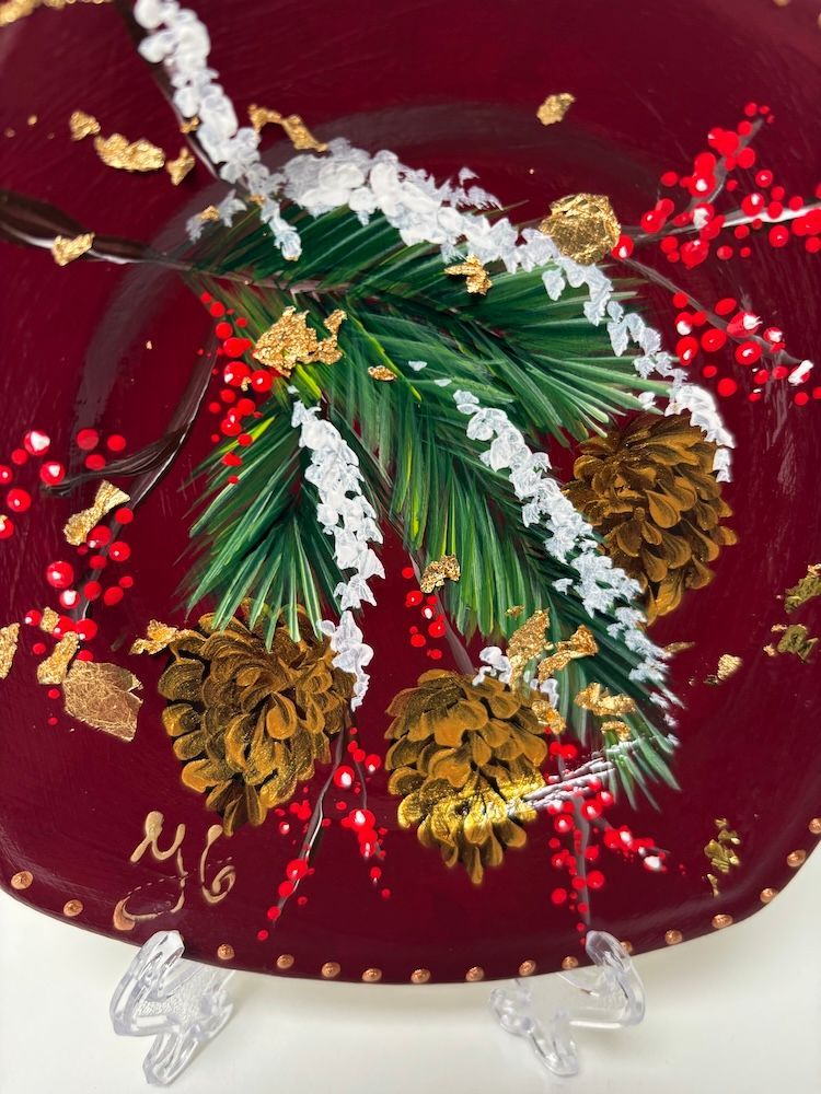 Pinecone christmas bordje