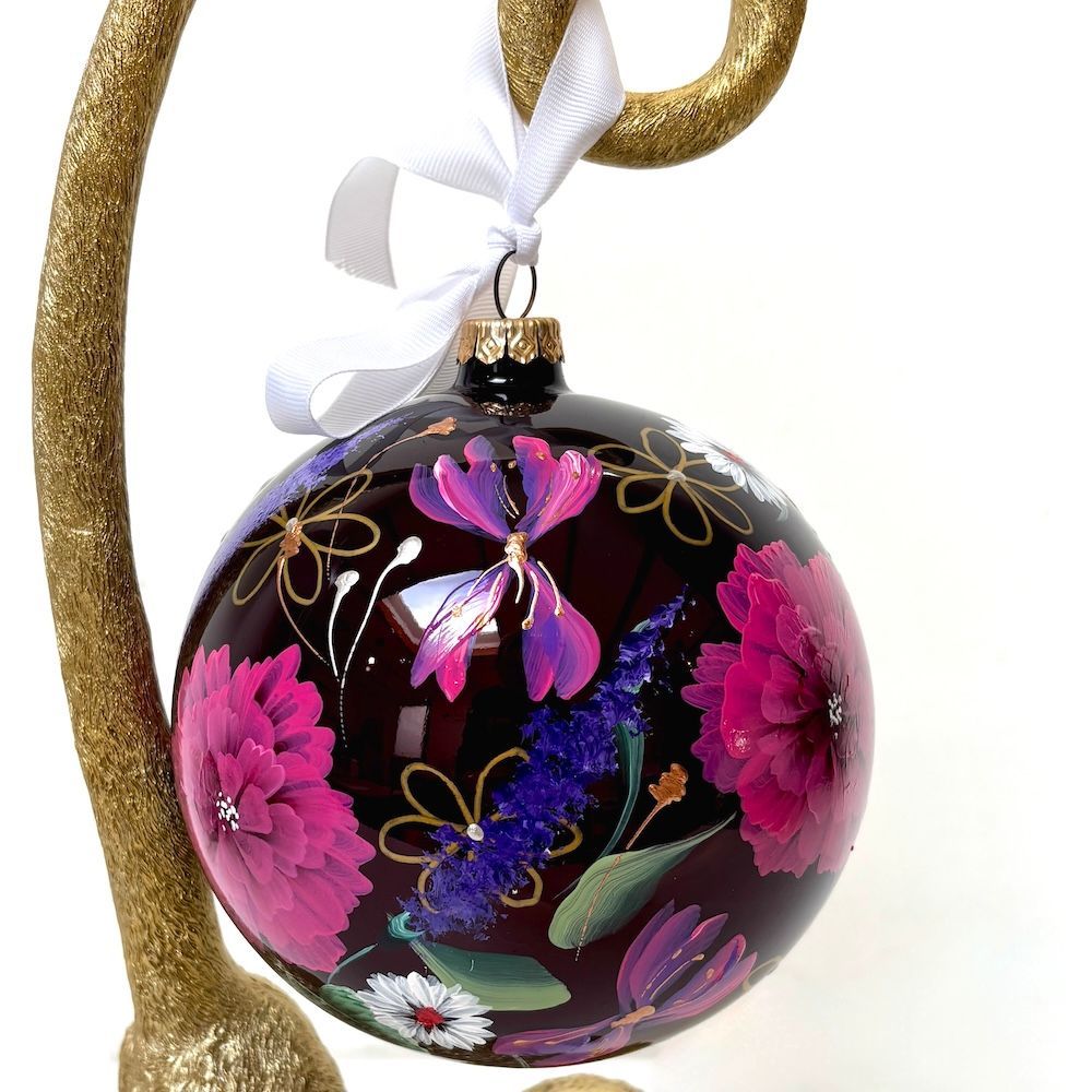 Large kerstbal purple brown