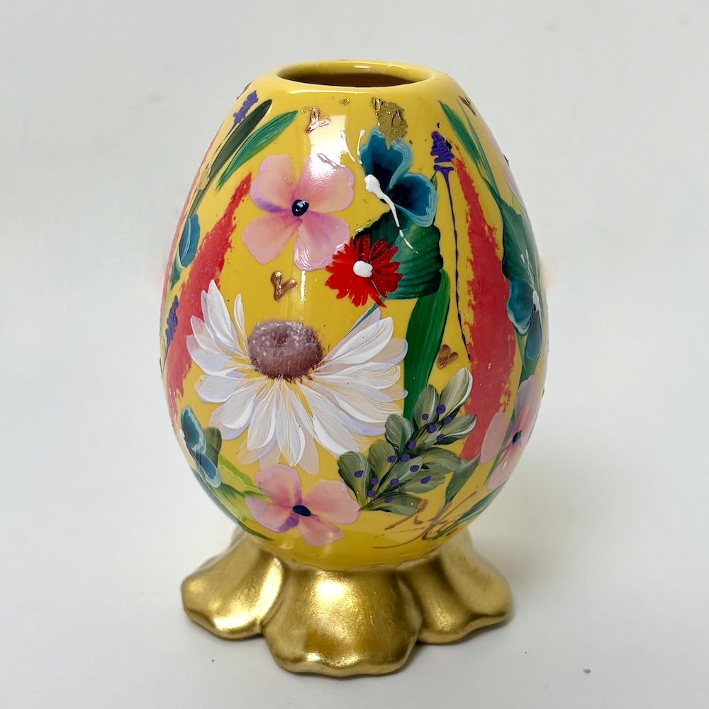 Bloemvaasje yellow blue