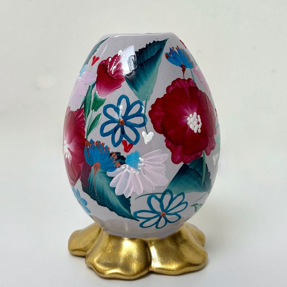 Bloemvaasje pastel red