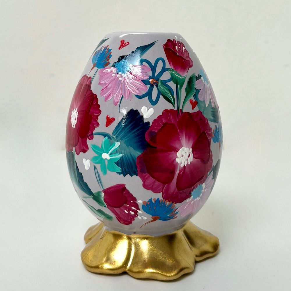 Bloemvaasje pastel red