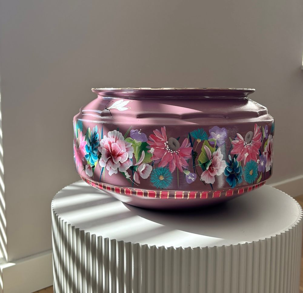 Komschaal Mauve Flower