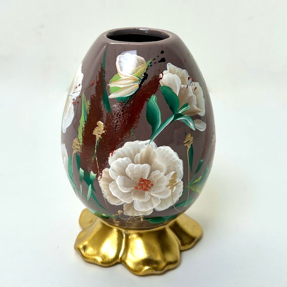 Bloemvaasje Taupe White