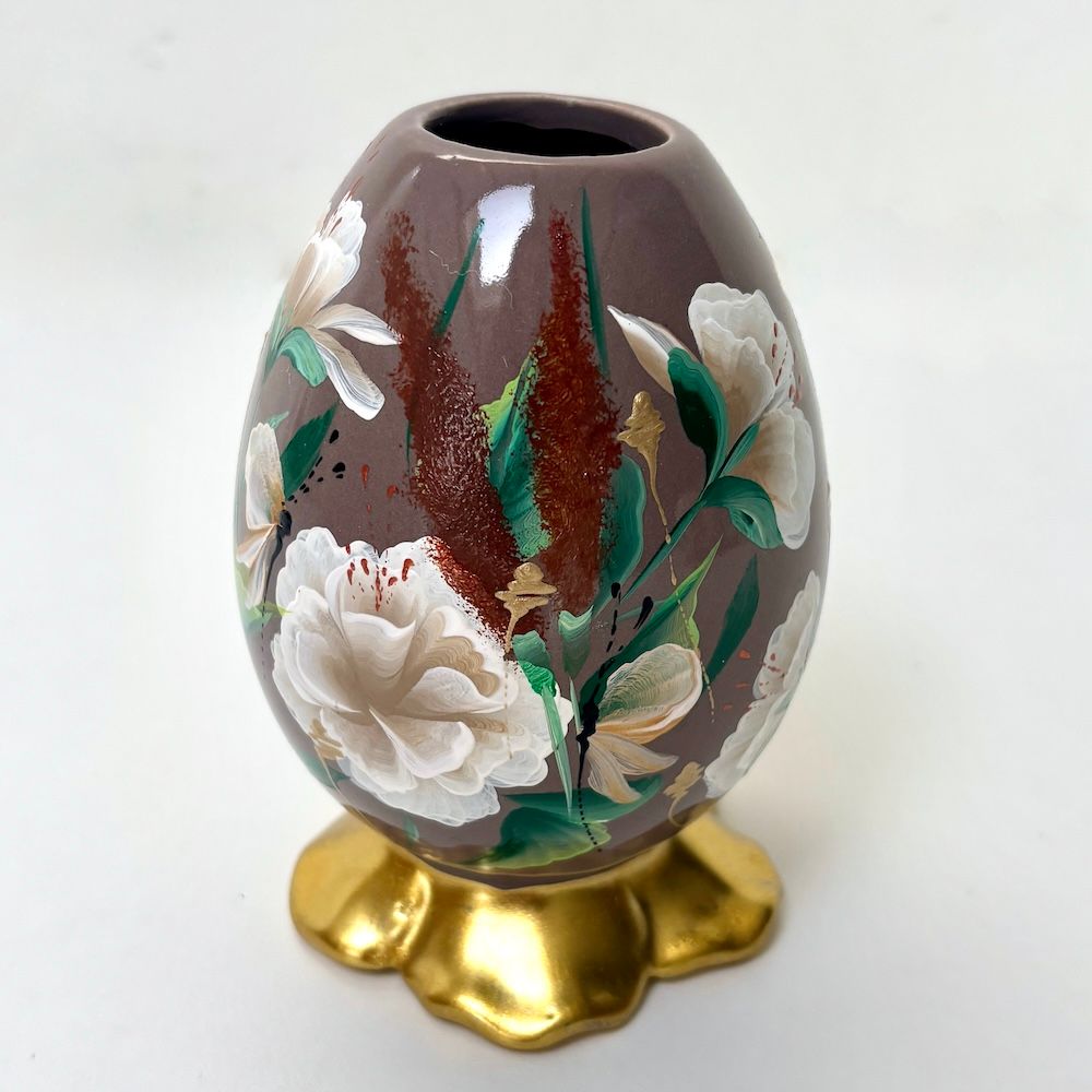 Bloemvaasje Taupe White