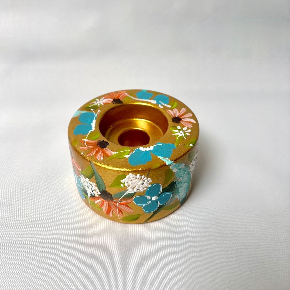 Theelichthouder gold 2