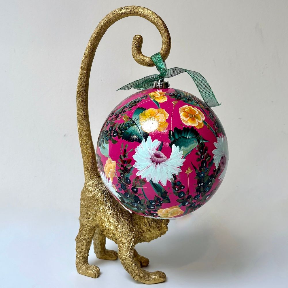 XL kerstbal Goldpink