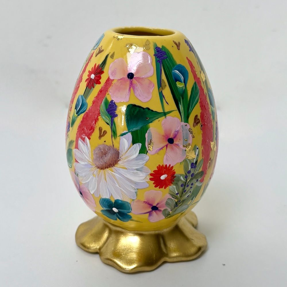 Bloemvaasje yellow blue