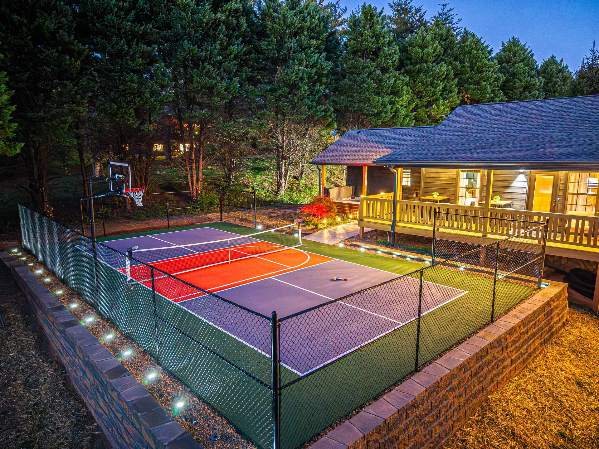 Basketball and Pickleball court at "The Courthouse" vacation home in Sevierville, TN