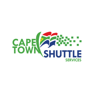 A logo for cape town shuttle services with a flag on it