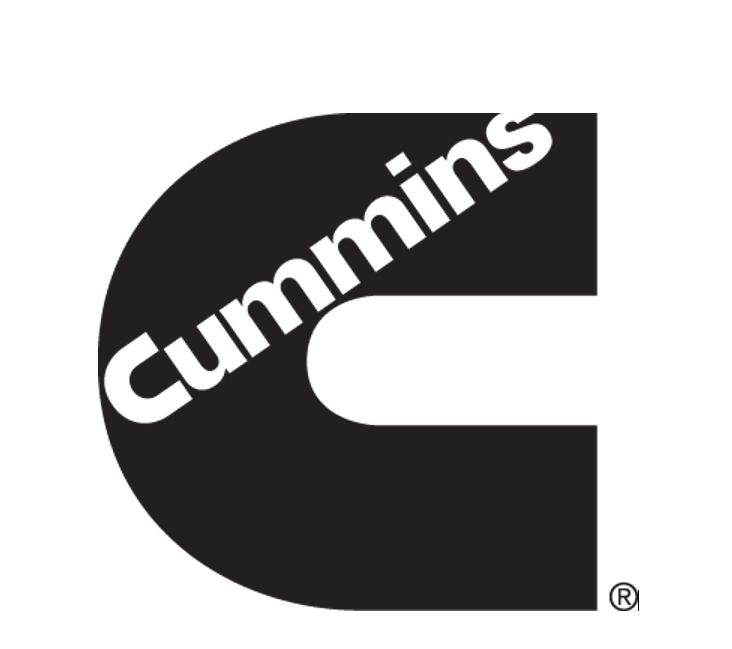 a black and white logo for cummins on a white background .
