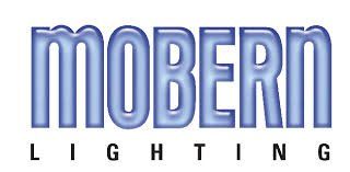 a blue modern lighting logo on a white background