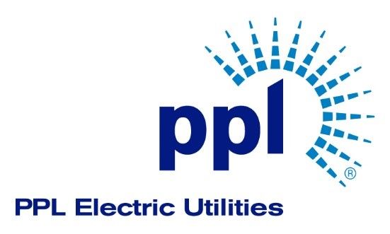 The logo for ppl electric utilities is blue and white